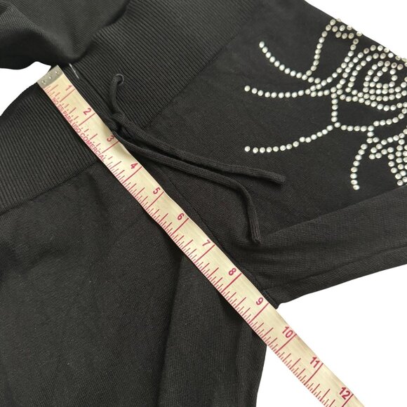 I.AM.GIA Black Knit Embellished Womens Set pant/top sz XXS black flared nwot - Picture 9 of 15
